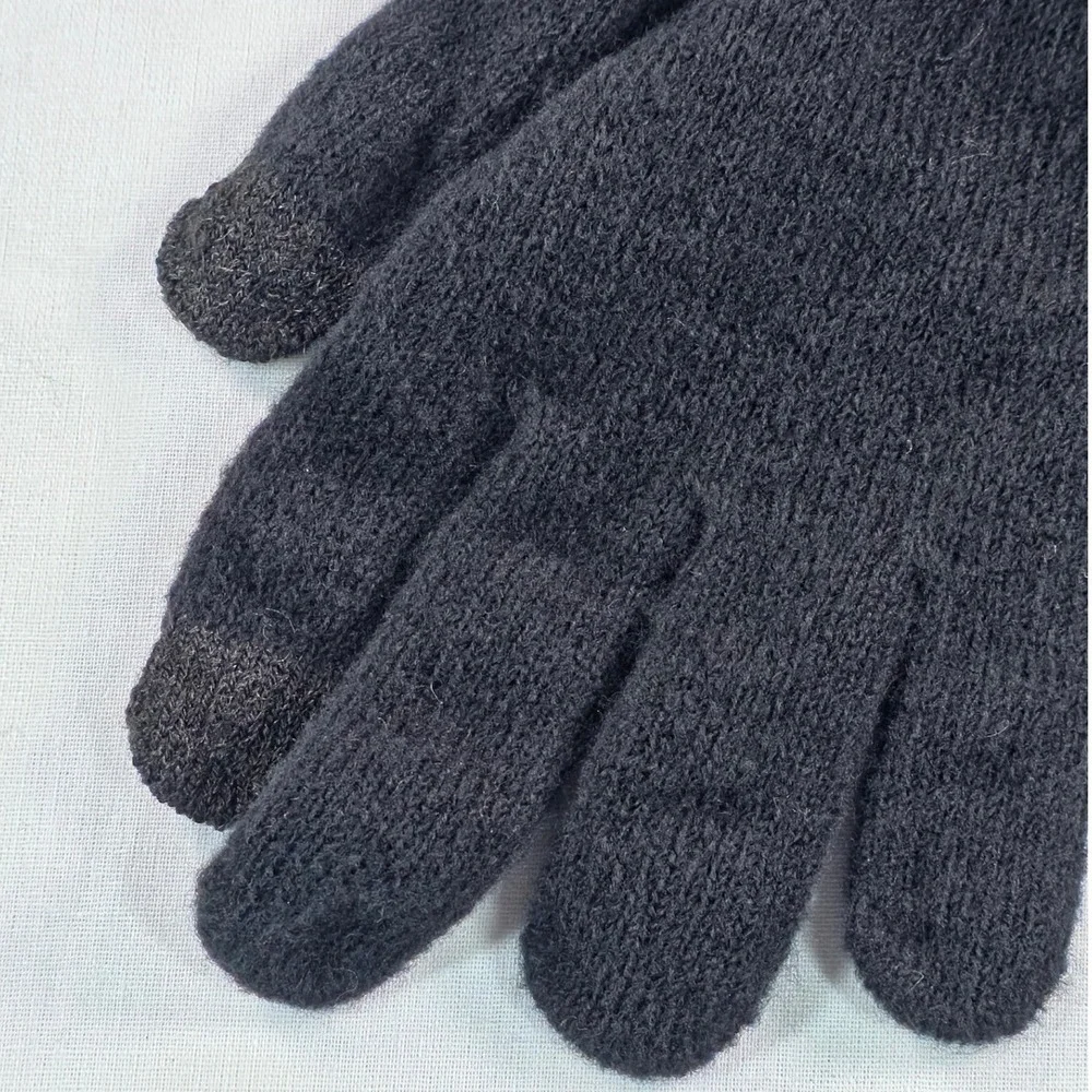 Style & Co Women Gloves One Size Black Cable Knit Tech Button Touchscreen NWT